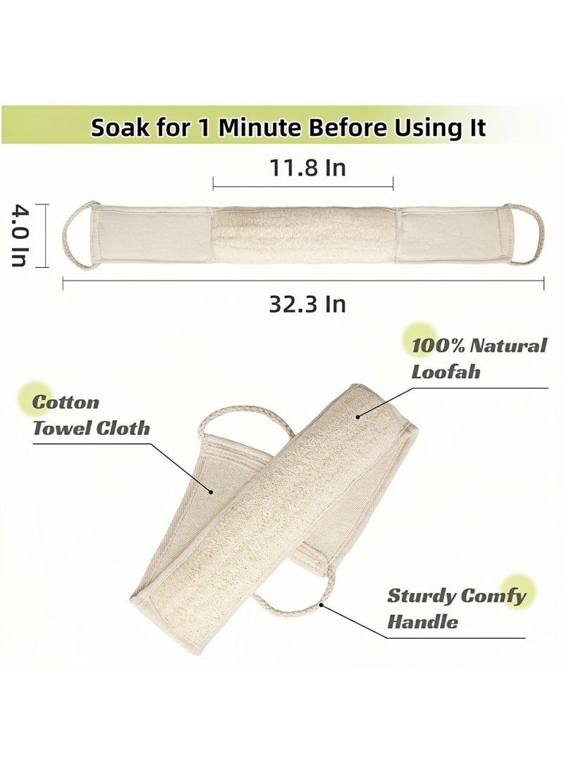 MOMENT Natural Loofah Sponge Back Scrubber for Bath Shower, Exfoliating Body Scrubber, Shower Loofah Scrubber for Men and Women, Bath Sponge, Body Scrub, to Clean Your Body Deeply - Image 2