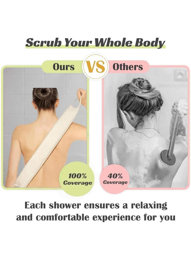 MOMENT Natural Loofah Sponge Back Scrubber for Bath Shower, Exfoliating Body Scrubber, Shower Loofah Scrubber for Men and Women, Bath Sponge, Body Scrub, to Clean Your Body Deeply - Image 4