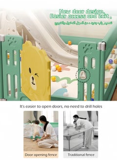 Kids Playpen with New Safe Gate Design,Baby Play Mat,60 Ocean Balls,Firm Suction Cups and Structure,Indoor Play Game Fence 150*180cm - pzsku/Z8B1338C857C1B54DFDE7Z/45/_/1733726665/68c5ad1c-e470-47af-99b8-7ec7e75b66e3