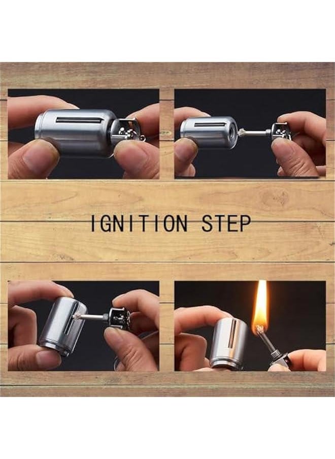 Generic - Match Keychain Lighter, Kerosene Refillable, Waterproof Flint Igniter, Permanent Match Lighter, Flint Metal Lighter, Suitable for Outdoor Camping Survival Equipment (Without Kerosene)-Red - Image 1