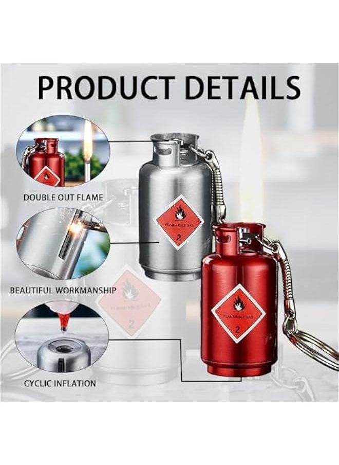 Generic - Match Keychain Lighter, Kerosene Refillable, Waterproof Flint Igniter, Permanent Match Lighter, Flint Metal Lighter, Suitable for Outdoor Camping Survival Equipment (Without Kerosene)-Red - Image 1