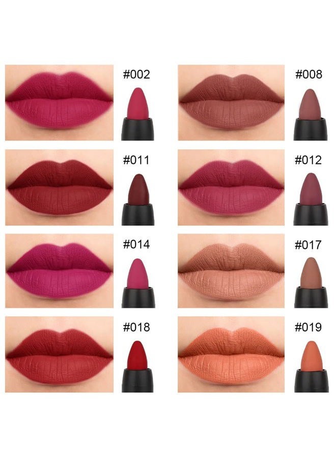 evpct 8Pcs Dark Ruby Red Plum Purple Wine Nude Beige Brown Matte Lipstick and Lip Crayon Liner Pencil Pen Set for Women labial labiales mate magicos 24 horas originales pintalabios permanente 24 horas - Image 2