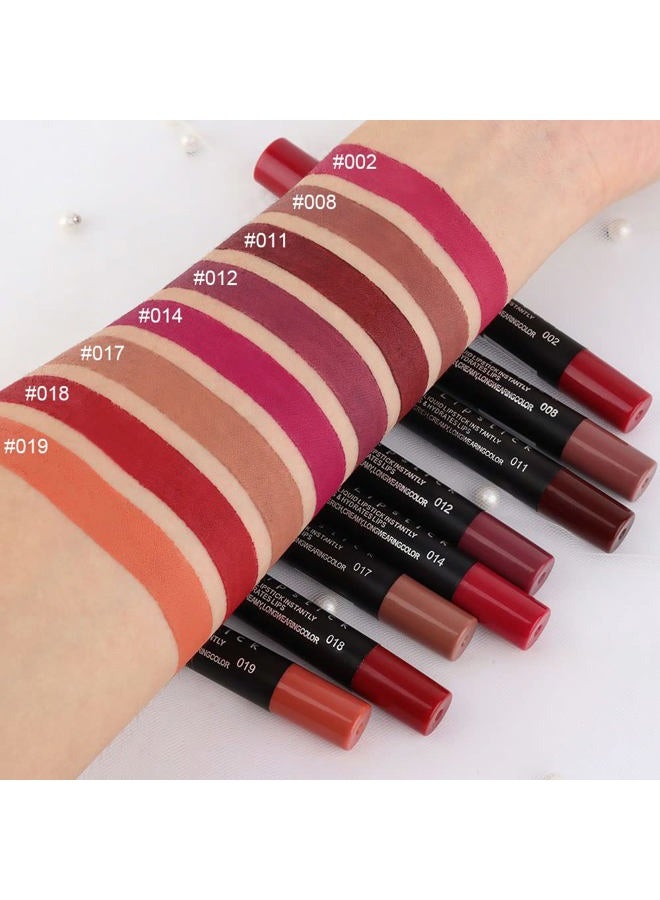 evpct 8Pcs Dark Ruby Red Plum Purple Wine Nude Beige Brown Matte Lipstick and Lip Crayon Liner Pencil Pen Set for Women labial labiales mate magicos 24 horas originales pintalabios permanente 24 horas - Image 3