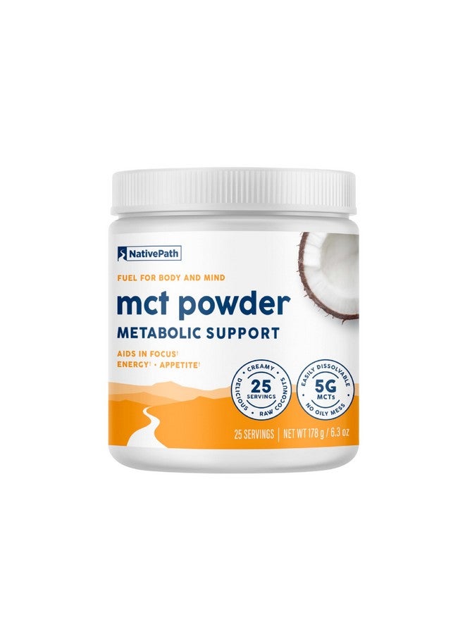 NativePath MCT Oil Powder Supplement - Unflavored MCT Powder with Keto-Friendly C8 MCTs. Free of Dairy, Gluten and GMOs, 25 Servings - Image 1