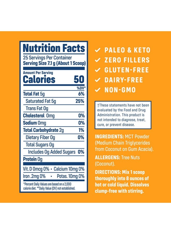 NativePath MCT Oil Powder Supplement - Unflavored MCT Powder with Keto-Friendly C8 MCTs. Free of Dairy, Gluten and GMOs, 25 Servings - Image 2