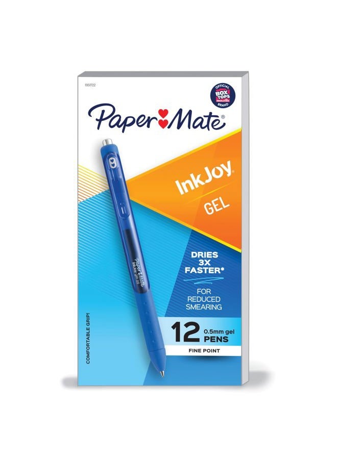 Paper Mate InkJoy Gel Pen, Fine Point, Pure Blue, Box of 12 - Image 1