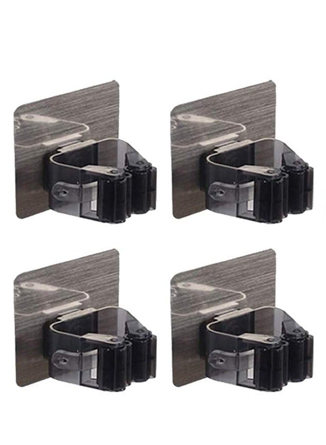 AMERTEER 4-Piece Broom Gripper Mop Holder Self Adhesive Reusable No Drilling Super Anti-Slip - Image 1