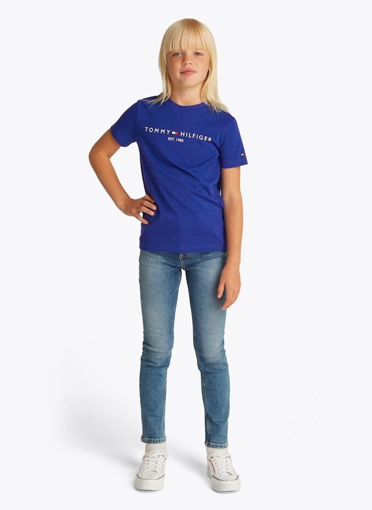TOMMY HILFIGER - Kids Logo Crew Neck T-Shirt - Image 1