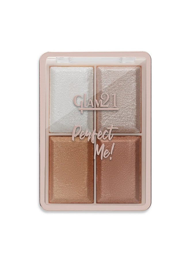 Glam 21 - Glam21 Perfect Me! Highlighter Palette Blusher |Ultimate Shimmer Formulations | Highly-Pigmented Powder Highlighter With Easy-To-Blend Formula | Weightless Longlasting Illuminating Glow Face Kit| 6Gm (Shade-01) - Image 1