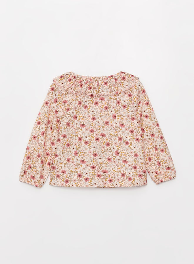 LC WAIKIKI Bebe Collar Long Sleeve Patterned Baby Girl Shirt - Image 2