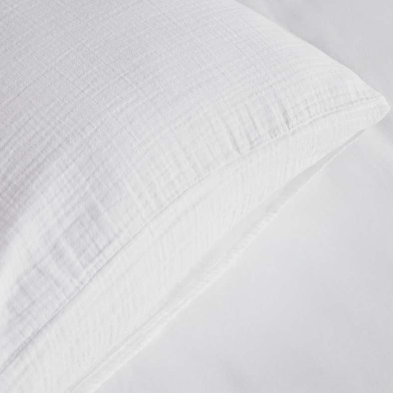 Pan Home طقم أغطية لحاف من موسلين ناعم كريمي 3 قطع - أبيض - Image 5