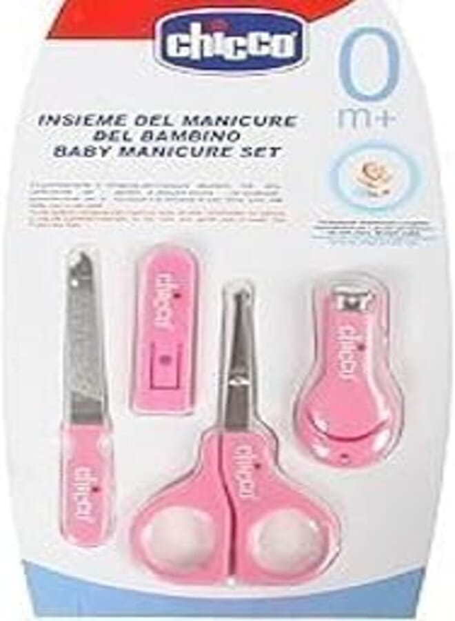Chicco Child & Baby Manicure - Set Scissors Nail Filer & Clippers Pink- 0M+