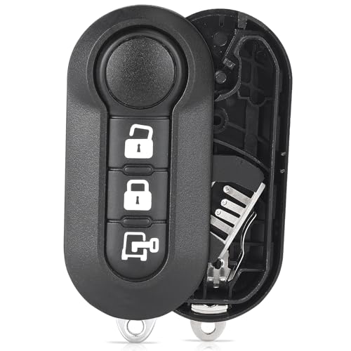 Keyecu Replacement Remote Car Key case Shell for Fiat 500 RAM Promaster Rapid 1500 2500 3500 City 20122021 LTQF12AM433TX 2ADFTTRF198 RX2TRF198 3 Buttons - Image 1