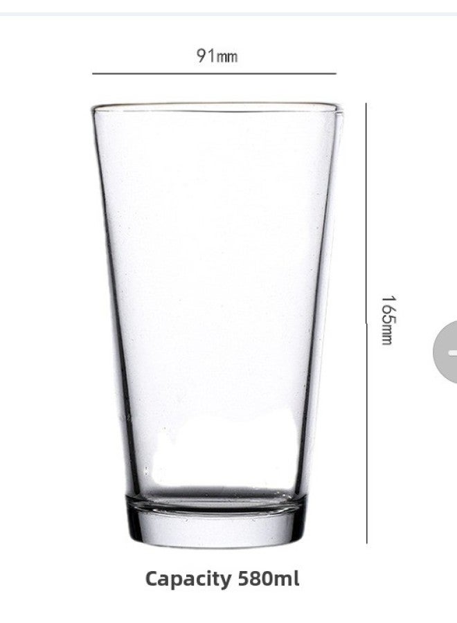American Pint Cup Fine Brewed Beer Cup Glass Water Cup Flat Light Cup V-shaped Cup Gift Printable LOGO-Color:580ml-Capacity:Transparent - Image 1