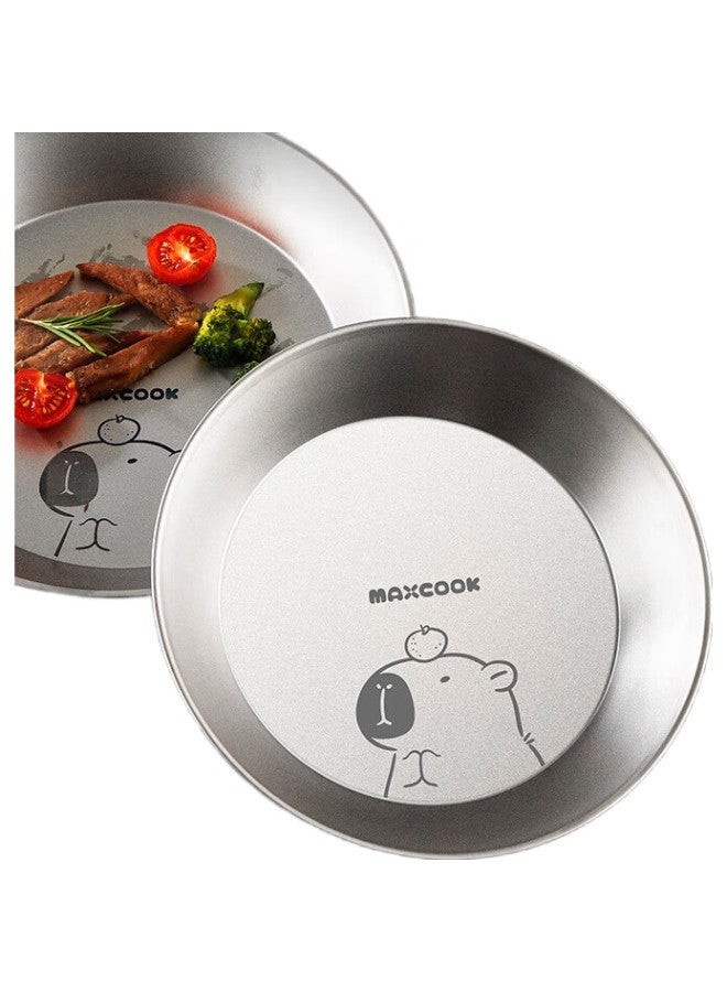 MAX COOK Maxcook Titanium Purified 304 Stainless Steel Plate And Bowl, 16Cm Titanium-Enriched Thickened Wide Deep Capipala Mcwa8518 - Image 1