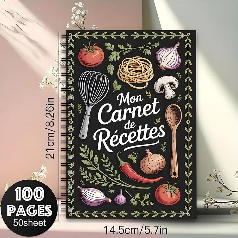 A5 French Cookbook And Diary Spiral Bound Recipe Planner Notebook For Healthy Meal Planning And Journaling Gift - Image 2