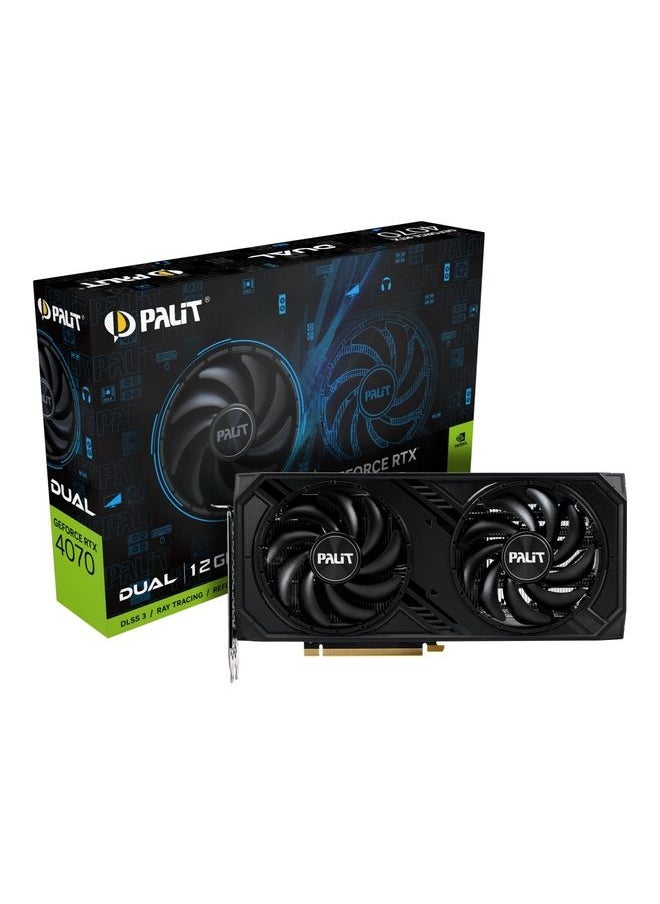 Palit - NVIDIA GeForce RTX™ 4070 Dual 12GB GDDR6X Graphics Card 5888 CUDA Cores 2475 MHz Boost Clock 21Gbps 192bits Interface PCI Gen 4 DP 1.4ax3 HDMI 2.1a x1 - Image 1