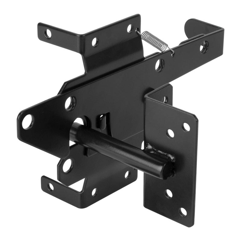 HILLMASTER Heavy Duty Self-Locking Gate Latch for Wooden Fence, Post Mount Automatic Gate Lock Gravity Door Latch Hardware for Secure Pool, Outdoor Garden, Metal Gates Vinyl Fence, Black Finish - Image 1