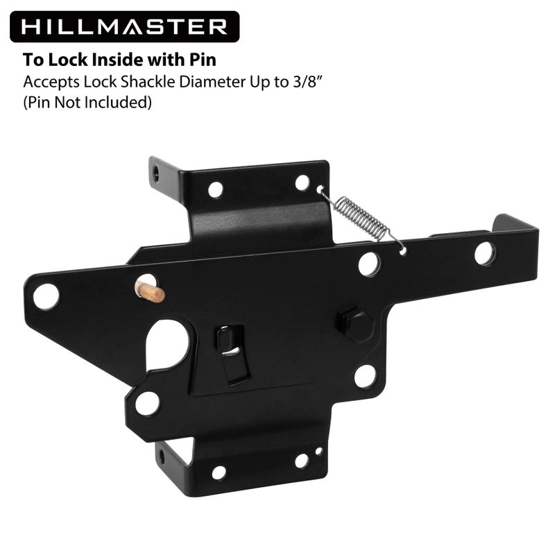 HILLMASTER Heavy Duty Self-Locking Gate Latch for Wooden Fence, Post Mount Automatic Gate Lock Gravity Door Latch Hardware for Secure Pool, Outdoor Garden, Metal Gates Vinyl Fence, Black Finish - Image 5
