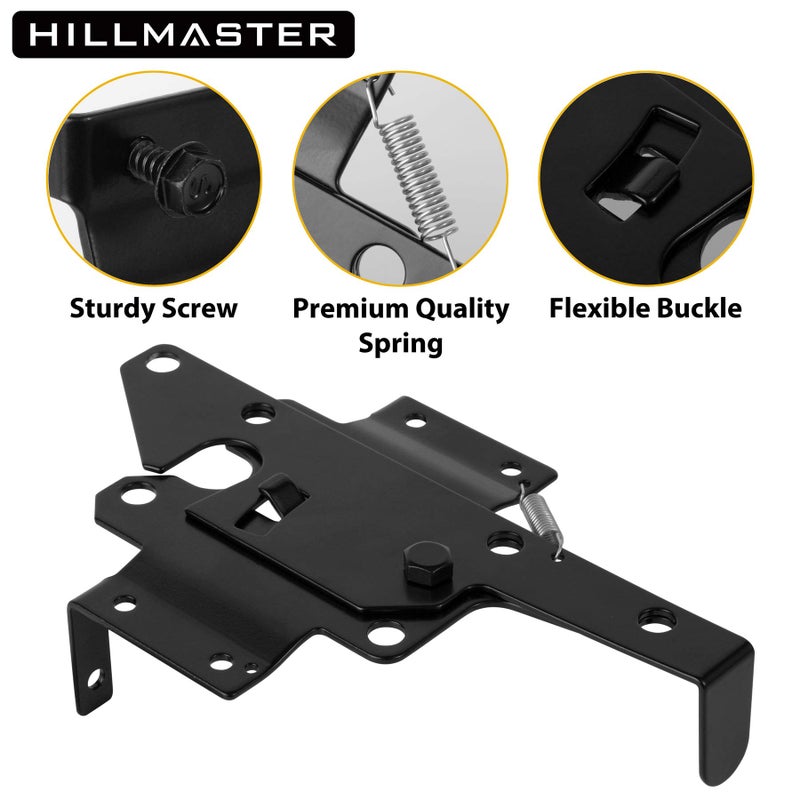 HILLMASTER Heavy Duty Self-Locking Gate Latch for Wooden Fence, Post Mount Automatic Gate Lock Gravity Door Latch Hardware for Secure Pool, Outdoor Garden, Metal Gates Vinyl Fence, Black Finish - Image 3
