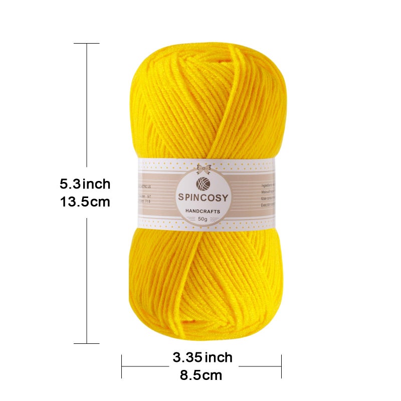 N.C 2 Pcs Crochet Yarn, Feels Soft 280 Yards Assorted Colors 4ply Acrylic Yarn for Crochet & Hand Knitting - Bright Red - Image 2