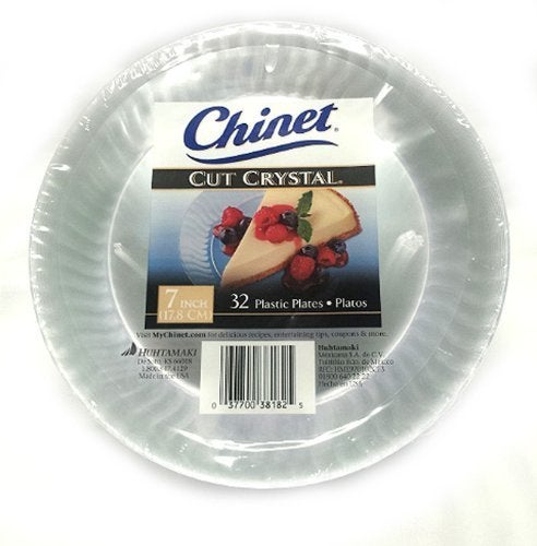 Chinet Cut Crystal Clear Plastic 7 inch Plates 32 ct