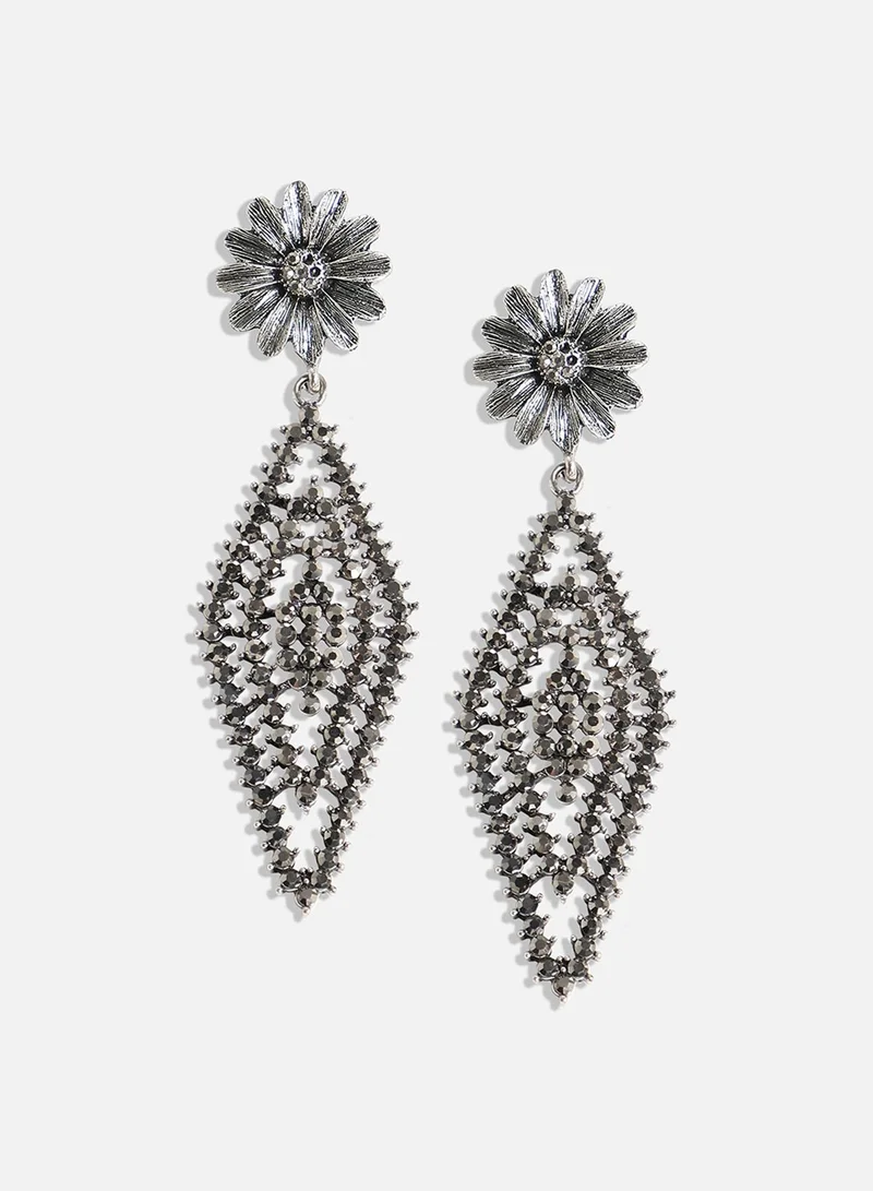 SOHI Daisy Cluster Rhombus Artificial Drop Earring Jewellery