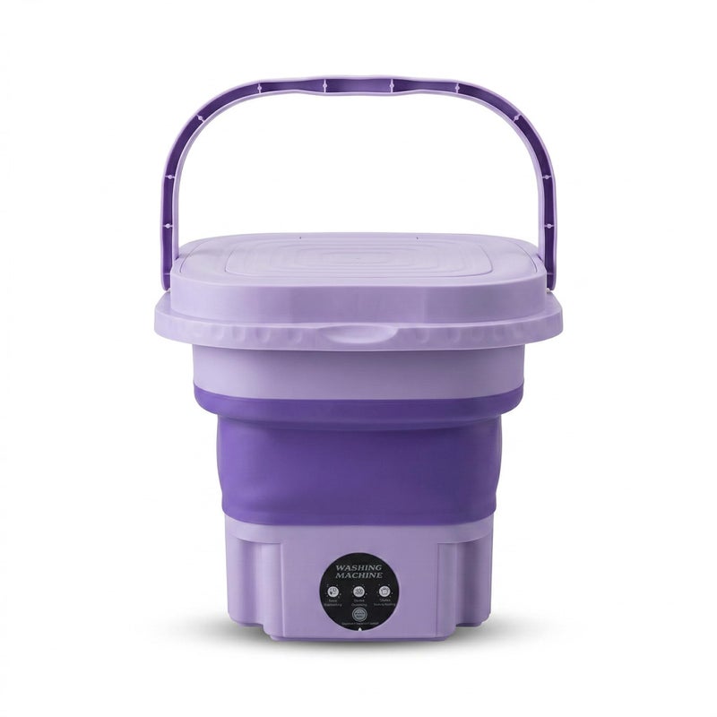Foldable Washing Machine, 12L Portable Washing Machine with Handle, Waterproof Touch Panel, Practical Drainage, for Light Clothes and Small Items (Mauve) - Image 3