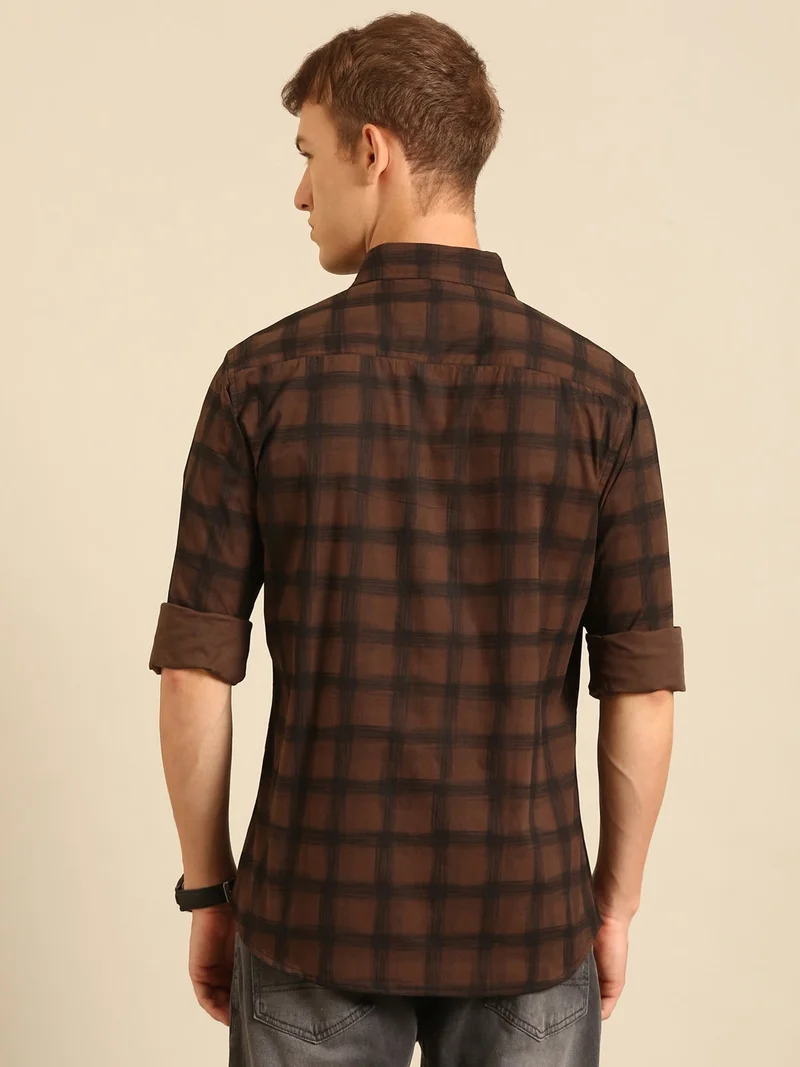 Joven Brown Casual Shirt for Men