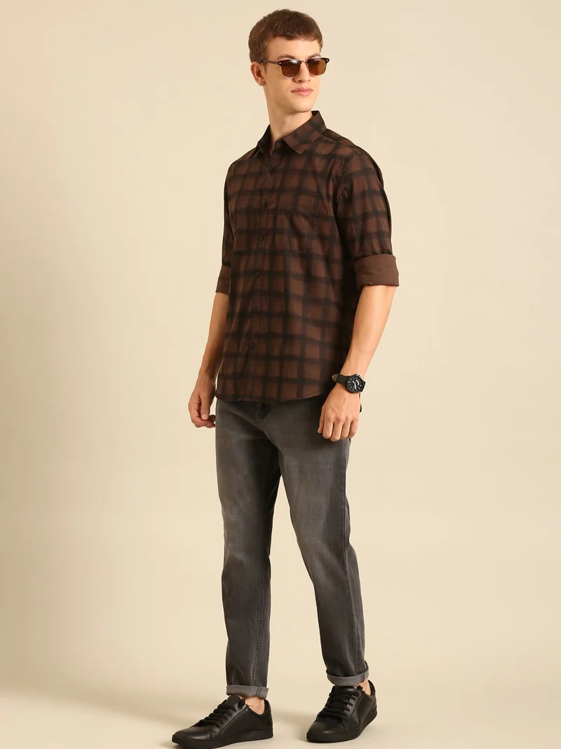 Joven  Brown Casual Shirt for Men for Men | Best Price UAE