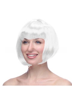 Arabest Short Bob Costume Wig White 