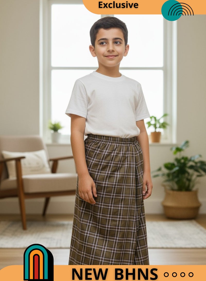 بهنس فوطة ولادي وزرة مطاط  للاولاد وزرة صيفي مريحة جدا وباردة لاطفال وزار ولادي معوز صارون فوطة اولاد صاروم اسباعية ولادية مناسب للمنزل والنوم واوقات الصلاة - Image 1