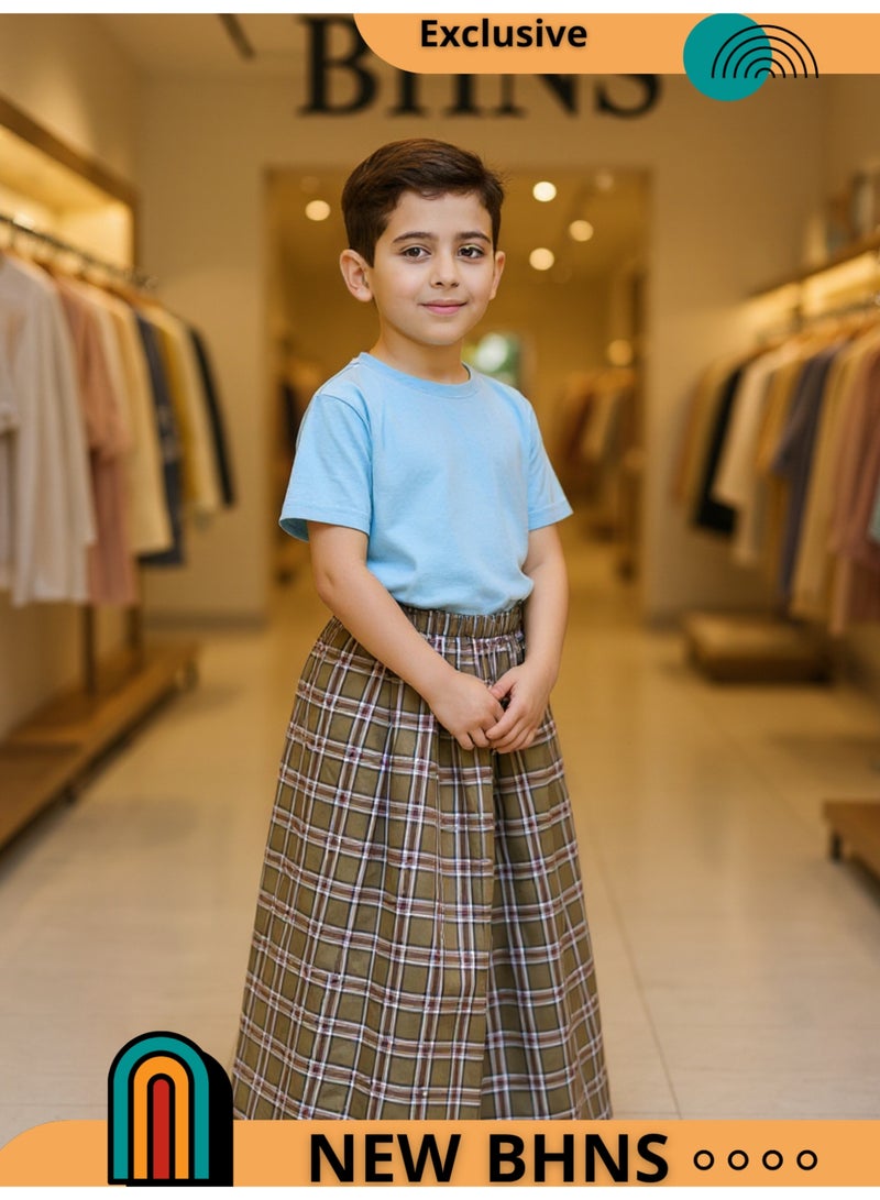 بهنس فوطة ولادي وزرة مطاط  للاولاد وزرة صيفي مريحة جدا وباردة لاطفال وزار ولادي معوز صارون فوطة اولاد صاروم اسباعية ولادية مناسب للمنزل والنوم واوقات الصلاة - Image 2