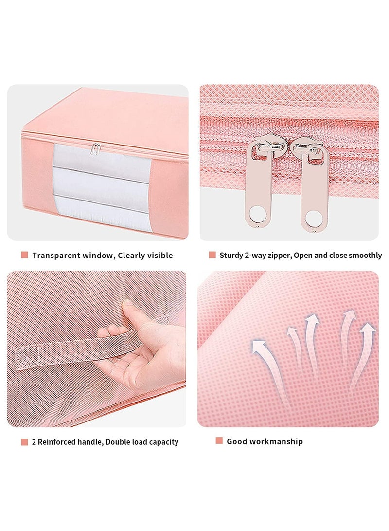 5 Large Storage Bags, Clothes Storage Bins Foldable Closet Organizers Storage Containers with Durable Handles Thick Fabric for Blanket Comforter Clothing Bedding - Image 3