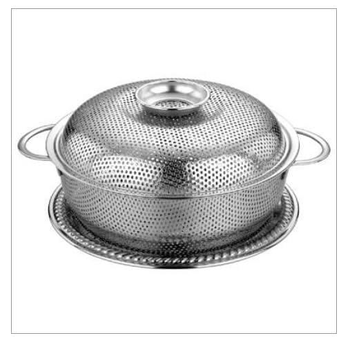 Pushkh Stainless Steel Fruit Vegetable Basket with Lid Colander Professional Strainer with Heavy Duty Handles and Self Pasta Spaghetti Berry Veggies Fruits Noodles Salads Dishwasher Safe - Image 2