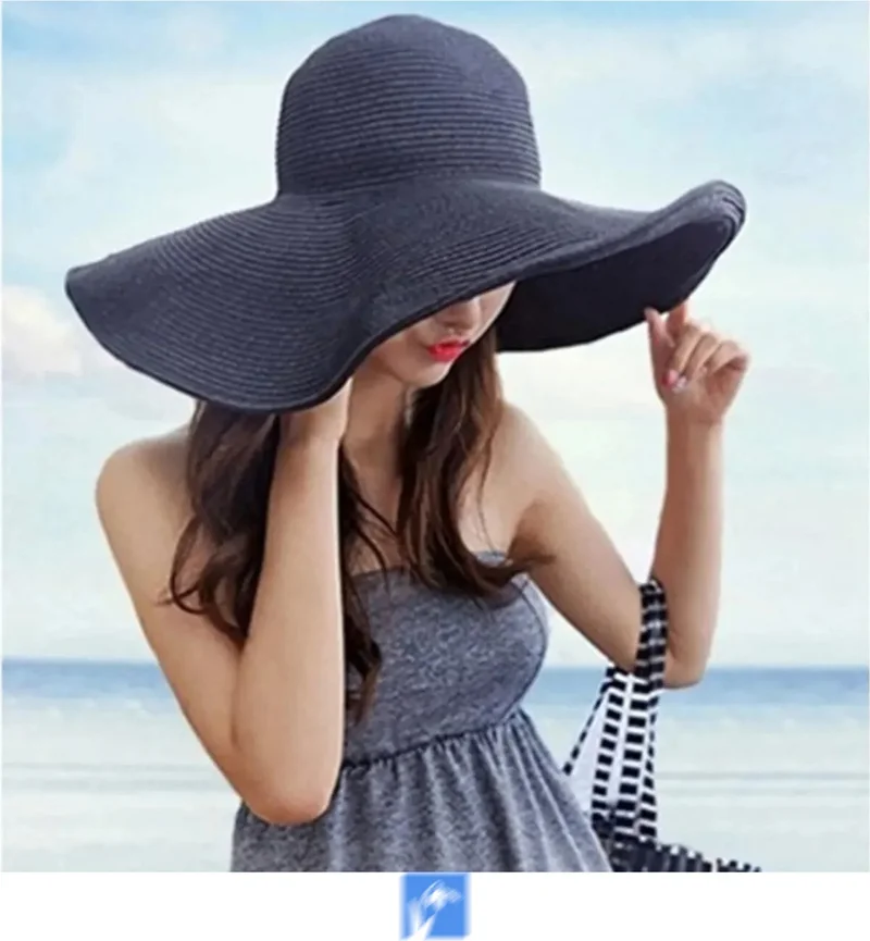 Kardelen Butik Denizli Kardelen Boutique Denizli Luxury Straw Beach HatFoldable Large Unit Diameter 47 Cm, Constriction Rope Inside