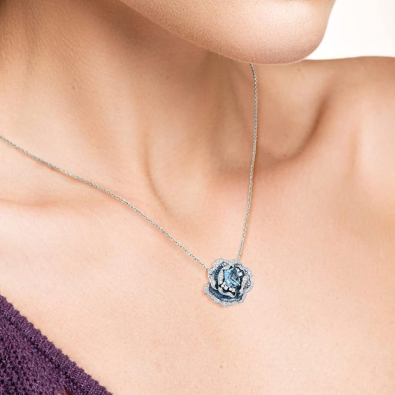 Santuzza 925 Sterling Silver Handmade Enamel Flower Pendant for Women - Image 5
