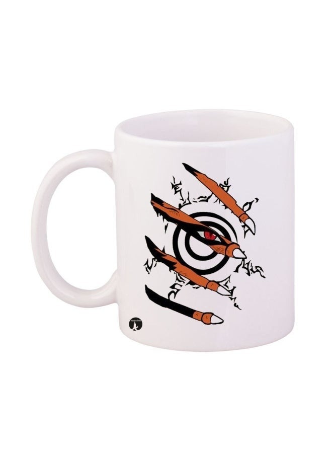 Phone Planet Durable Heat Resistant Thick Wall Designed Ergonomic Handled Naruto Printed Mug White/Black/Orange 12ml