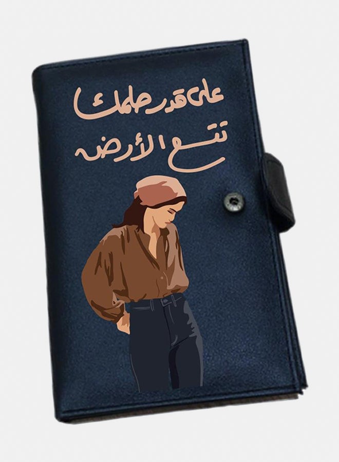 محفظة جلدية - سوداء - طباعة بوهو على جانب واحد - Image 1