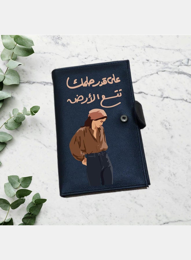 محفظة جلدية - سوداء - طباعة بوهو على جانب واحد - Image 2
