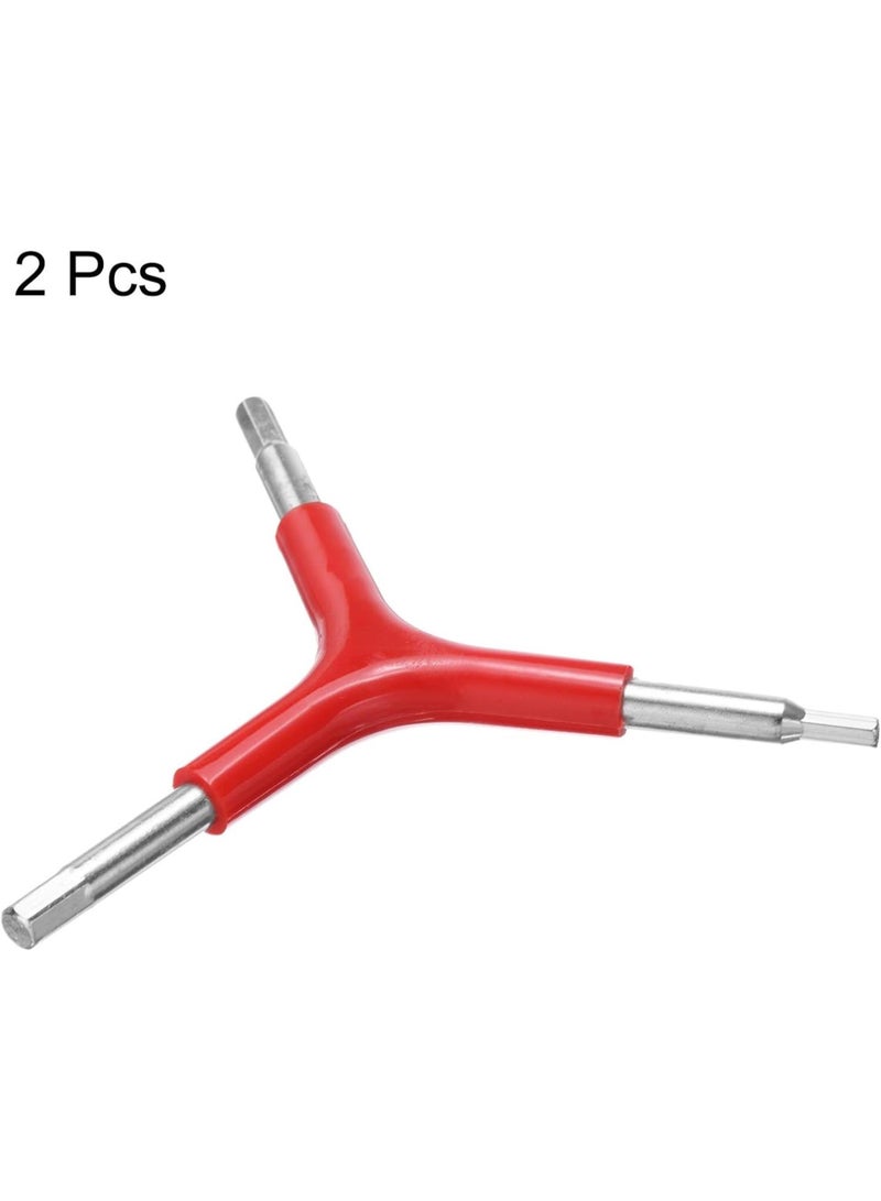 GGOOT 2pcs Y-Shaped 3 Way Wrench 4mm 5mm 6mm Y-Type Inner Hexagon Spanner Chrome Plating Portable Bike Hex Wrench Torque Spanner for Bicycle Cycling Repair Hardware Tools, Red  - Image 3