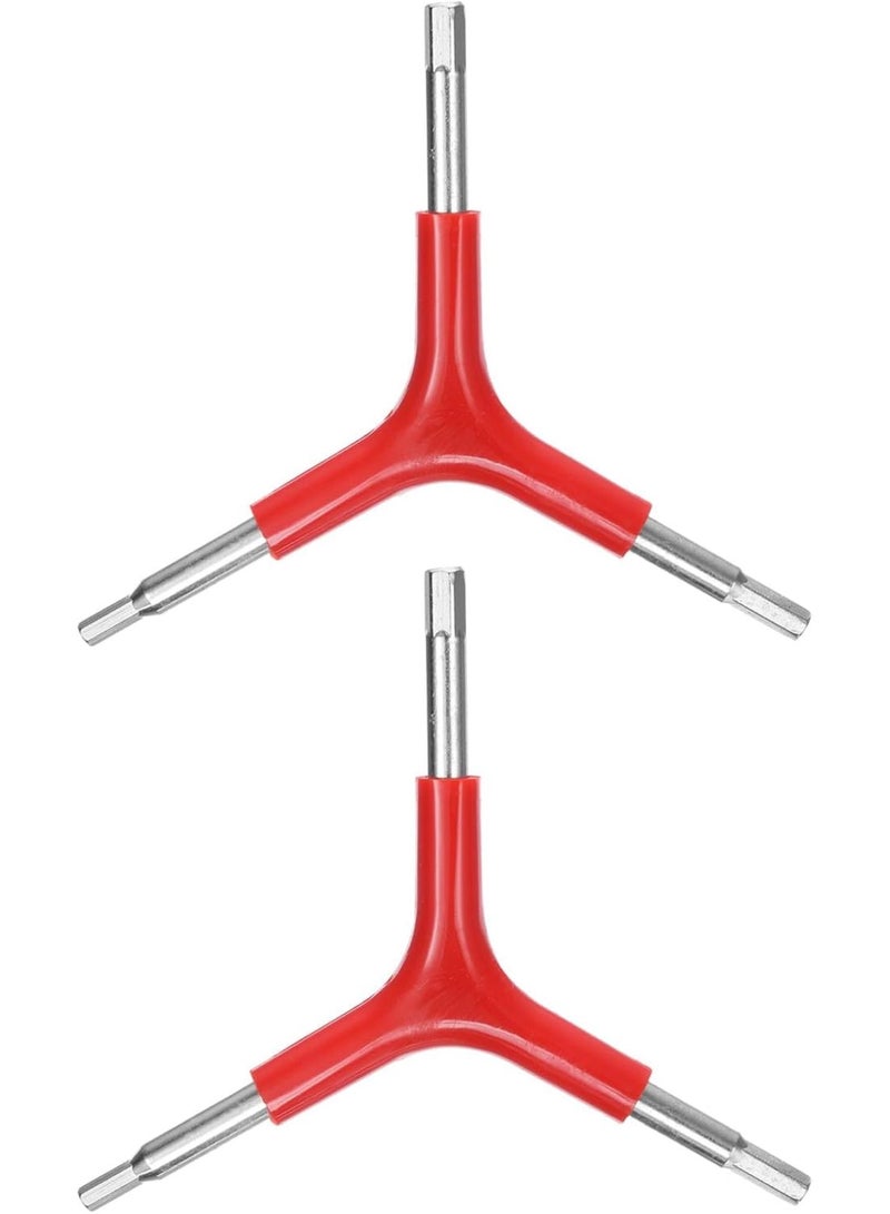 GGOOT 2pcs Y-Shaped 3 Way Wrench 4mm 5mm 6mm Y-Type Inner Hexagon Spanner Chrome Plating Portable Bike Hex Wrench Torque Spanner for Bicycle Cycling Repair Hardware Tools, Red  - Image 1
