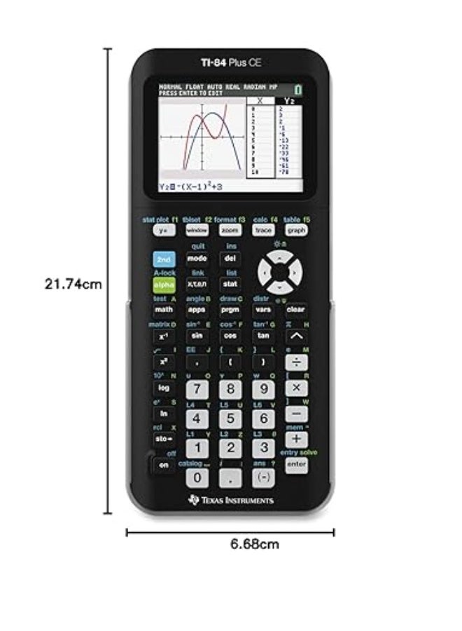 تاكساس إنسترومنتس تيكساس انسترومنتس الة حاسبة للرسم البياني الملون ti-84 بلس سي اي، اسود - Image 2