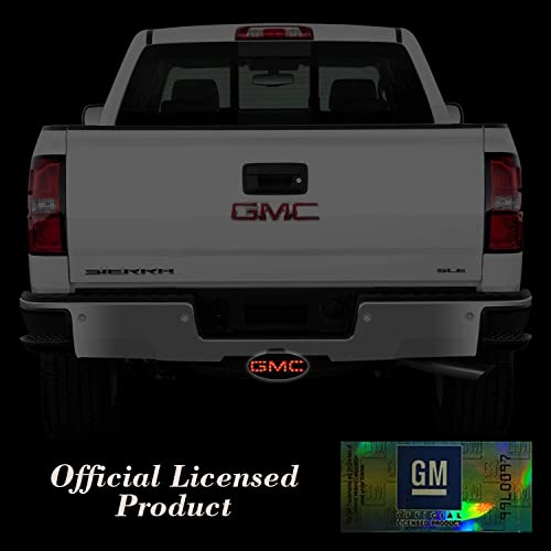 Autogem GMC Hitch Cover (Black)-LED Light Hitch Receiver Covers Compatible with GMC Trucks 2”, 1.25” Tube Both Fit Chrome Letters on Black Metal 4 Way Flat Connector - Image 2