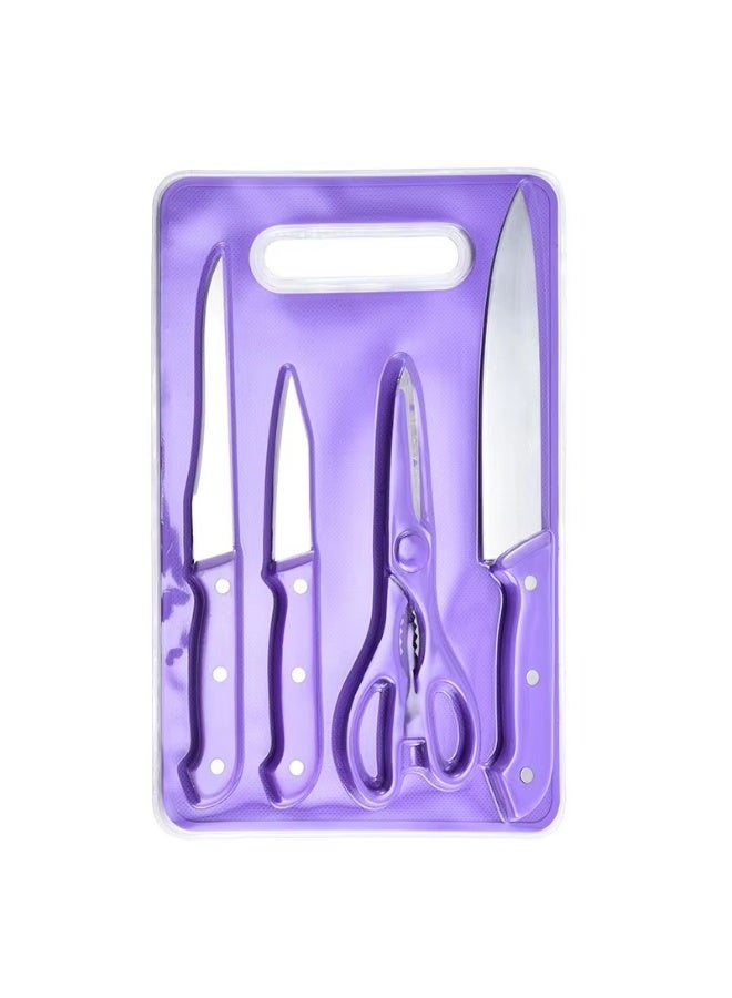 Colorful kitchen knife sets with cutting board - Image 2