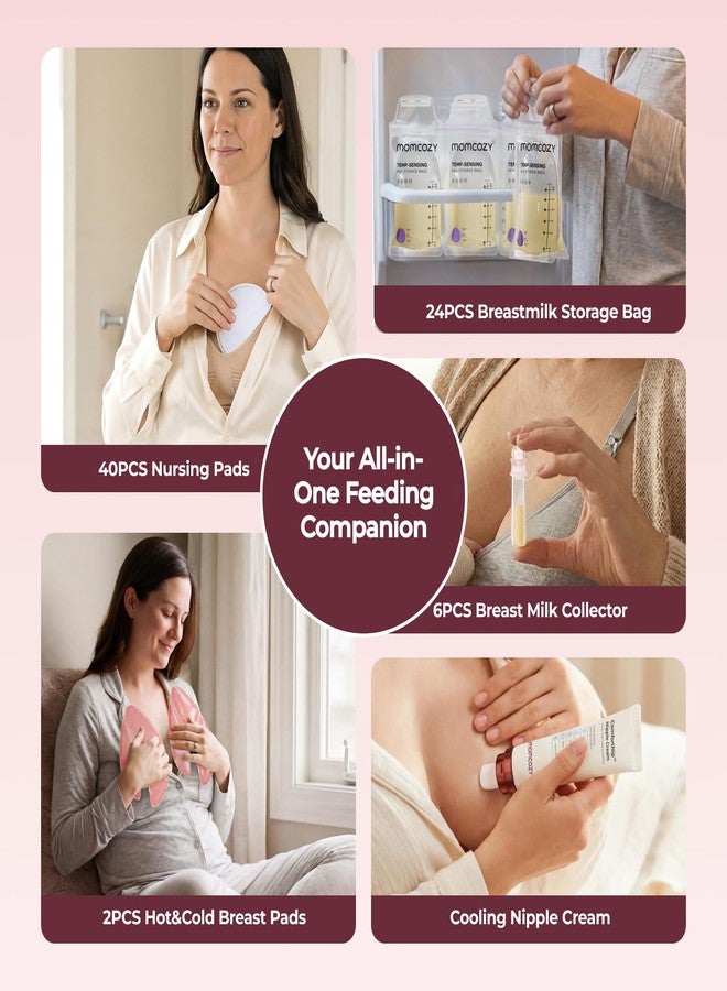 Momcozy 73pc Postpartum Essentials Kit, Initiate breastfeeding for New Moms, Hospital Bag Must Haves with Nursing Pads, Hot & Cold Breast Pads, Nipple Cream, Colostrum Collectors and Milk Storage Bags - Image 2