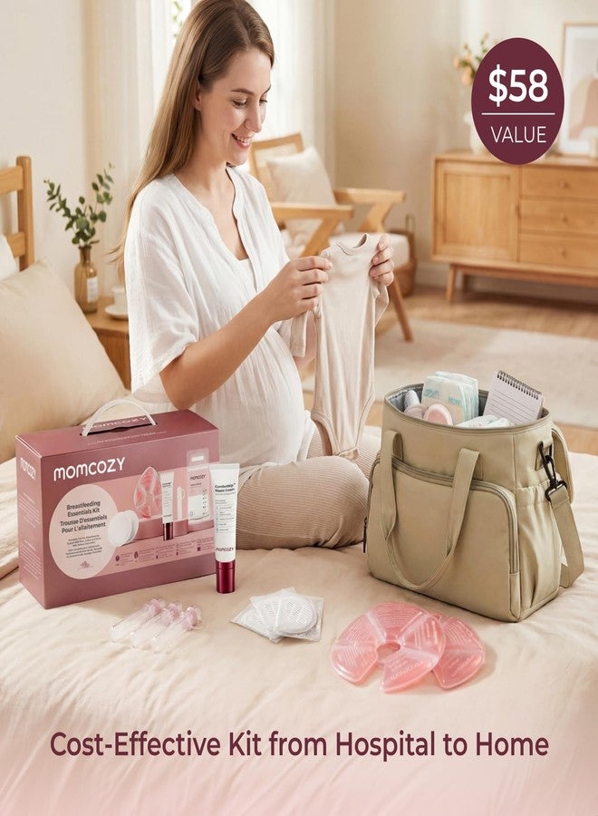 Momcozy 73pc Postpartum Essentials Kit, Initiate breastfeeding for New Moms, Hospital Bag Must Haves with Nursing Pads, Hot & Cold Breast Pads, Nipple Cream, Colostrum Collectors and Milk Storage Bags - Image 5