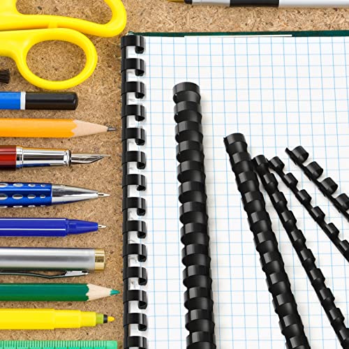 Yunsailing 150 Pack Plastic Binding Combs Plastic Binder Comb Ring 19 Ring Binding Spines Letter Size Spiral coils for Notebook Calendar(1/4 5/16 3/8 1/2 5/8 3/4 in,Black) - Image 5