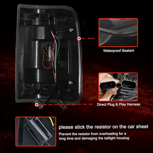 OKSIWA Sequential LED Tail Lights for Ford F-150 2004–2008,Unique Appearance,Animated Startup, Dynamic Turn Signals, Reverse & Brake Lights, Smoked Lens Rear Lights - Image 5
