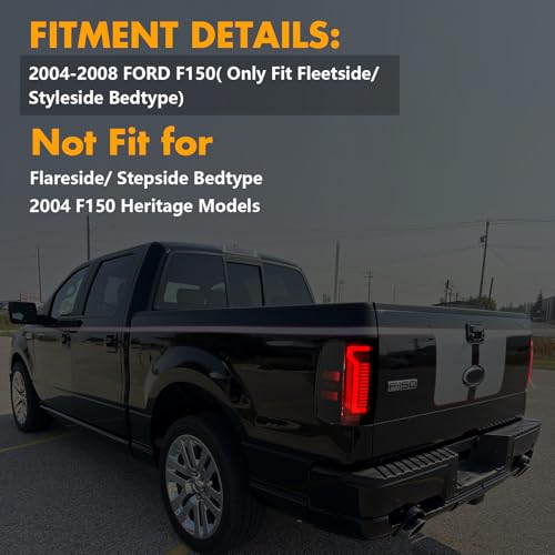 OKSIWA Sequential LED Tail Lights for Ford F-150 2004–2008,Unique Appearance,Animated Startup, Dynamic Turn Signals, Reverse & Brake Lights, Smoked Lens Rear Lights - Image 3